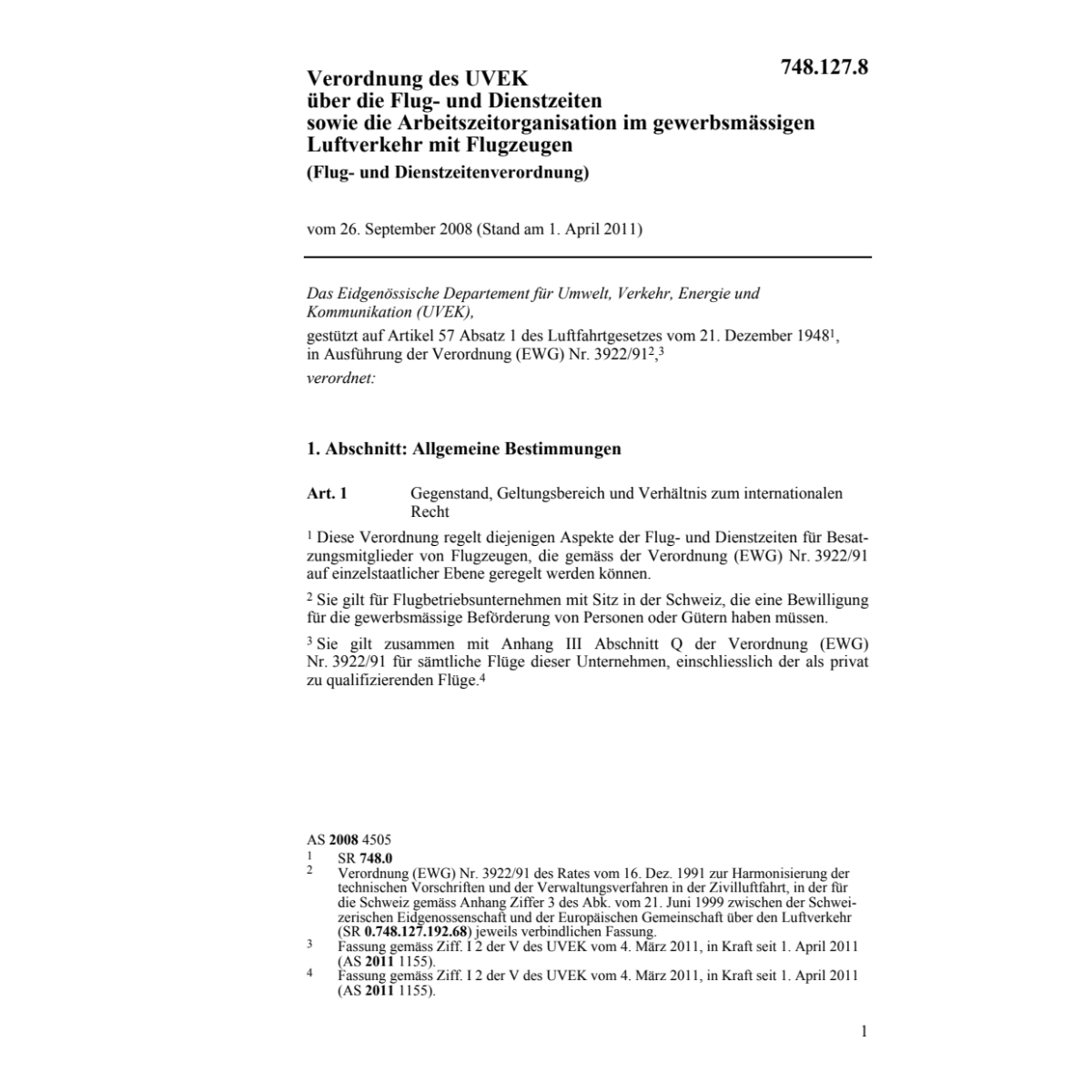 Flug- und Dienstzeitenverordnung