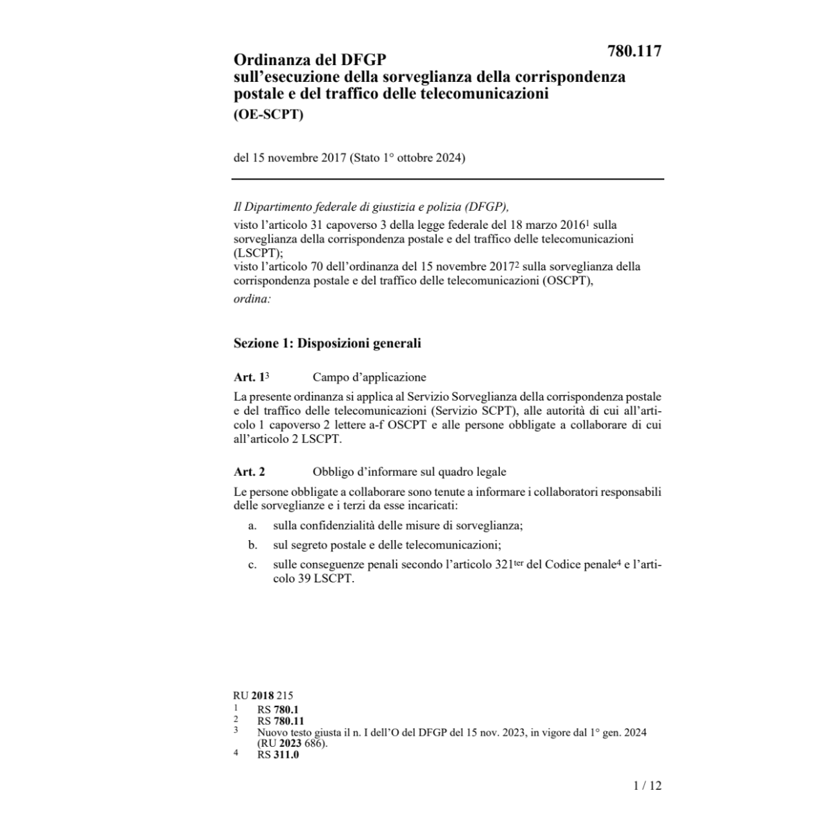 O DFGP 15.11.17 esecuzione sorveglianza