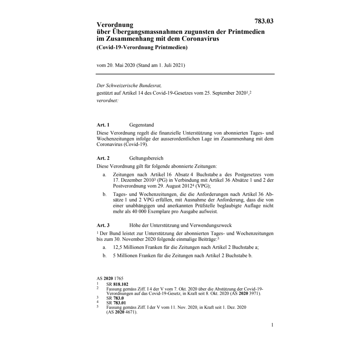 Covid-19-V. Printmedien