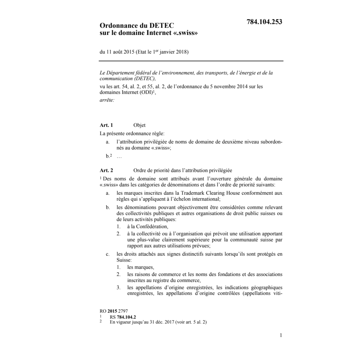 O domaine Internet «.swiss»