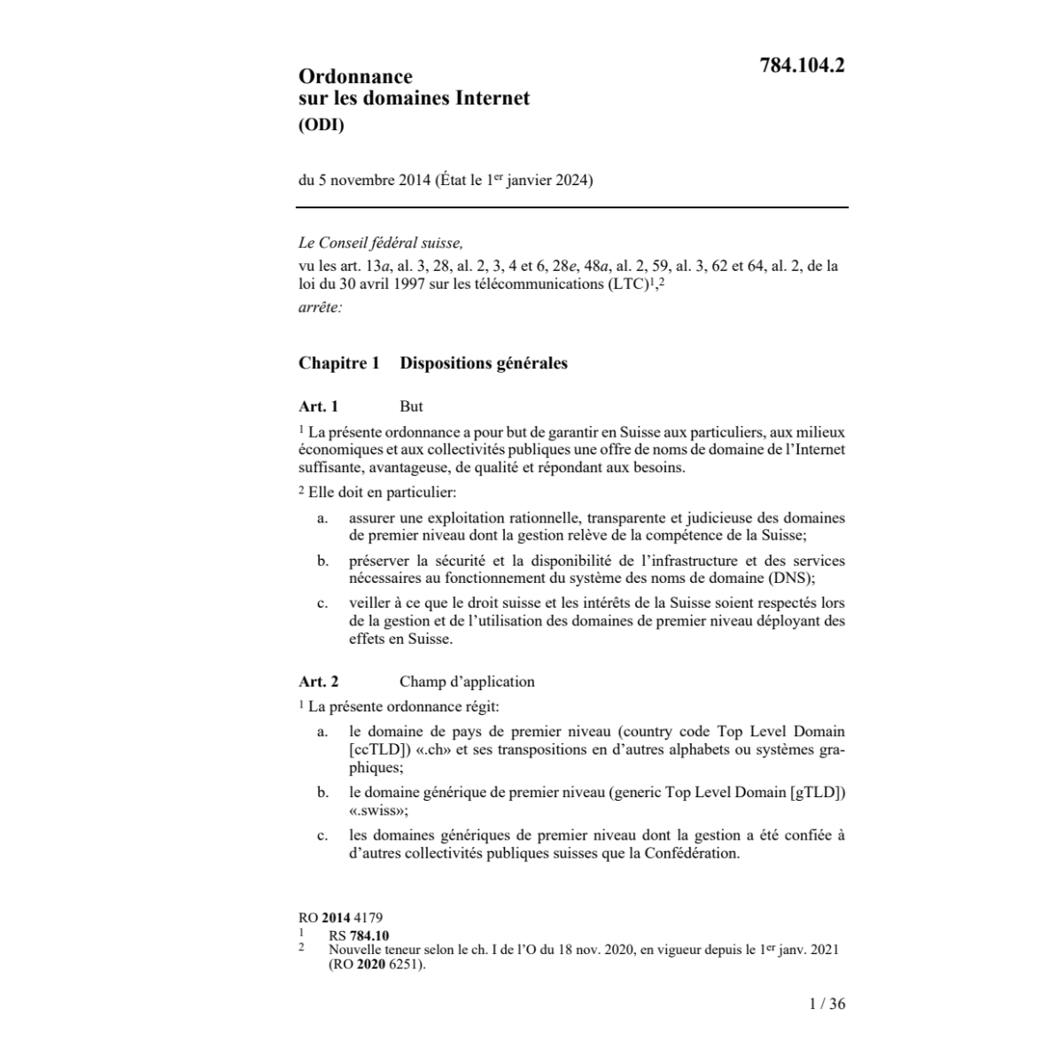 O domaines Internet ODI