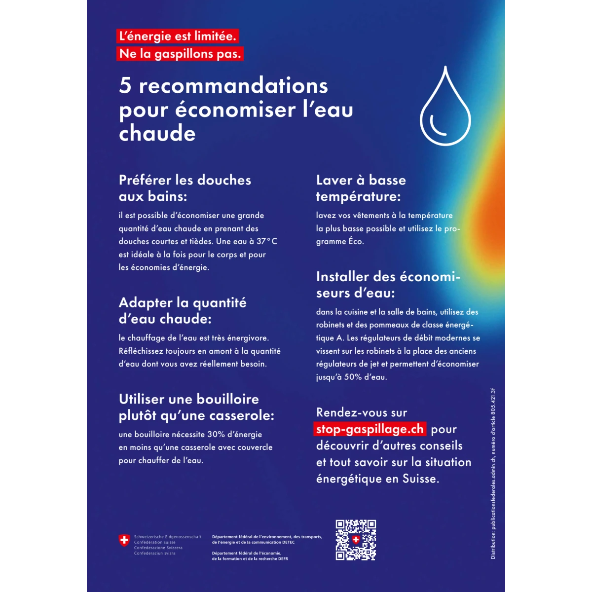 Affiche A4 Eau chaude