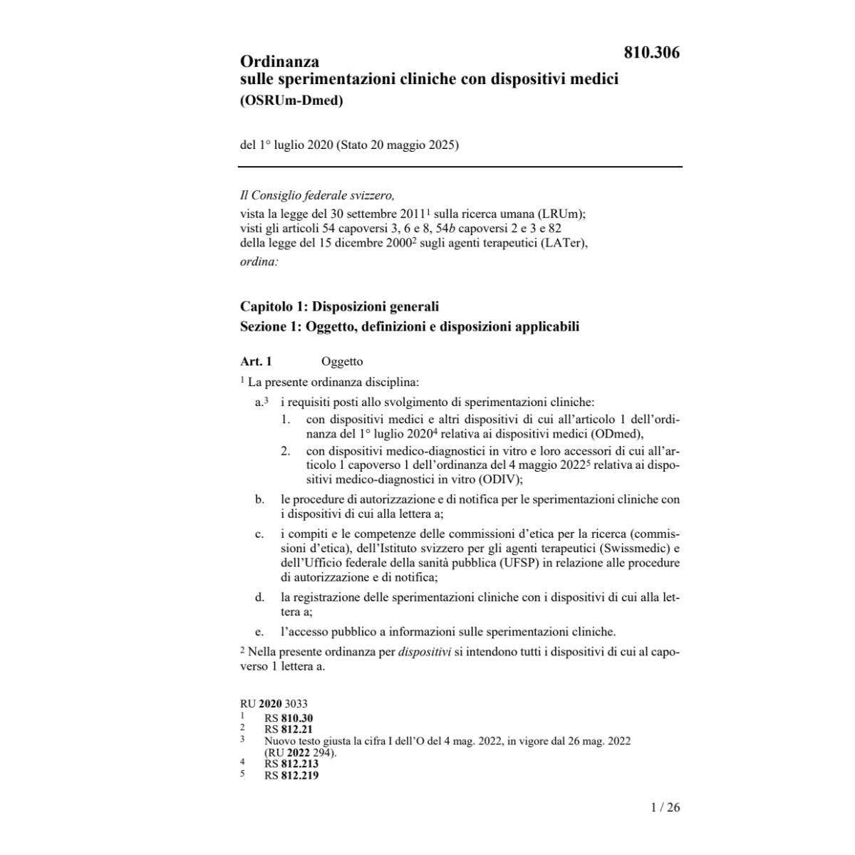 O 1.7.2020 sperimentazioni medici