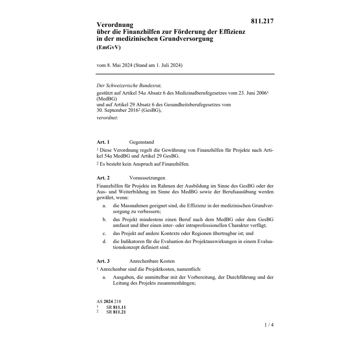 V Finanzhilfe med. Grundversorgung EmGvV