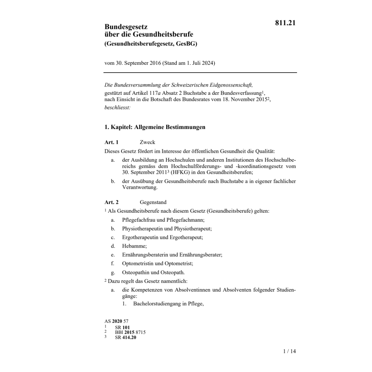 BG 30.9.16 Gesundheitsberufe