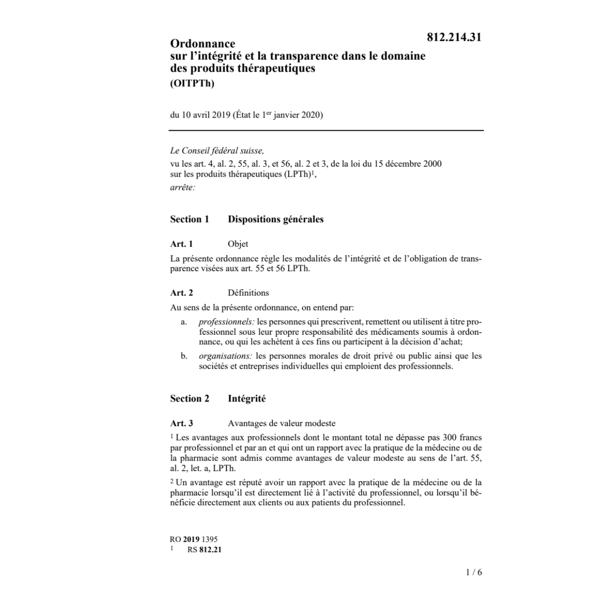 O 10.4.19 produits thérapeutiques OITPTh
