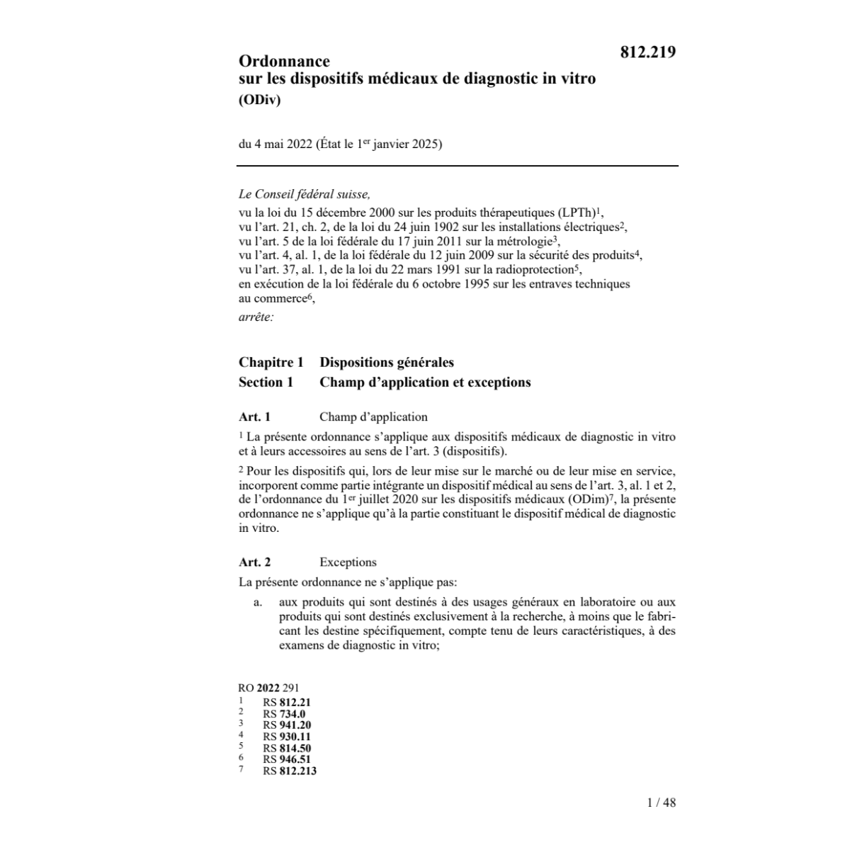 O 4.5.22 dispositifs médicaux diagnostic