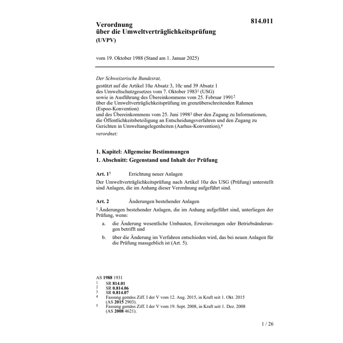 V Umweltverträglichkeitsprüfung, UVPV