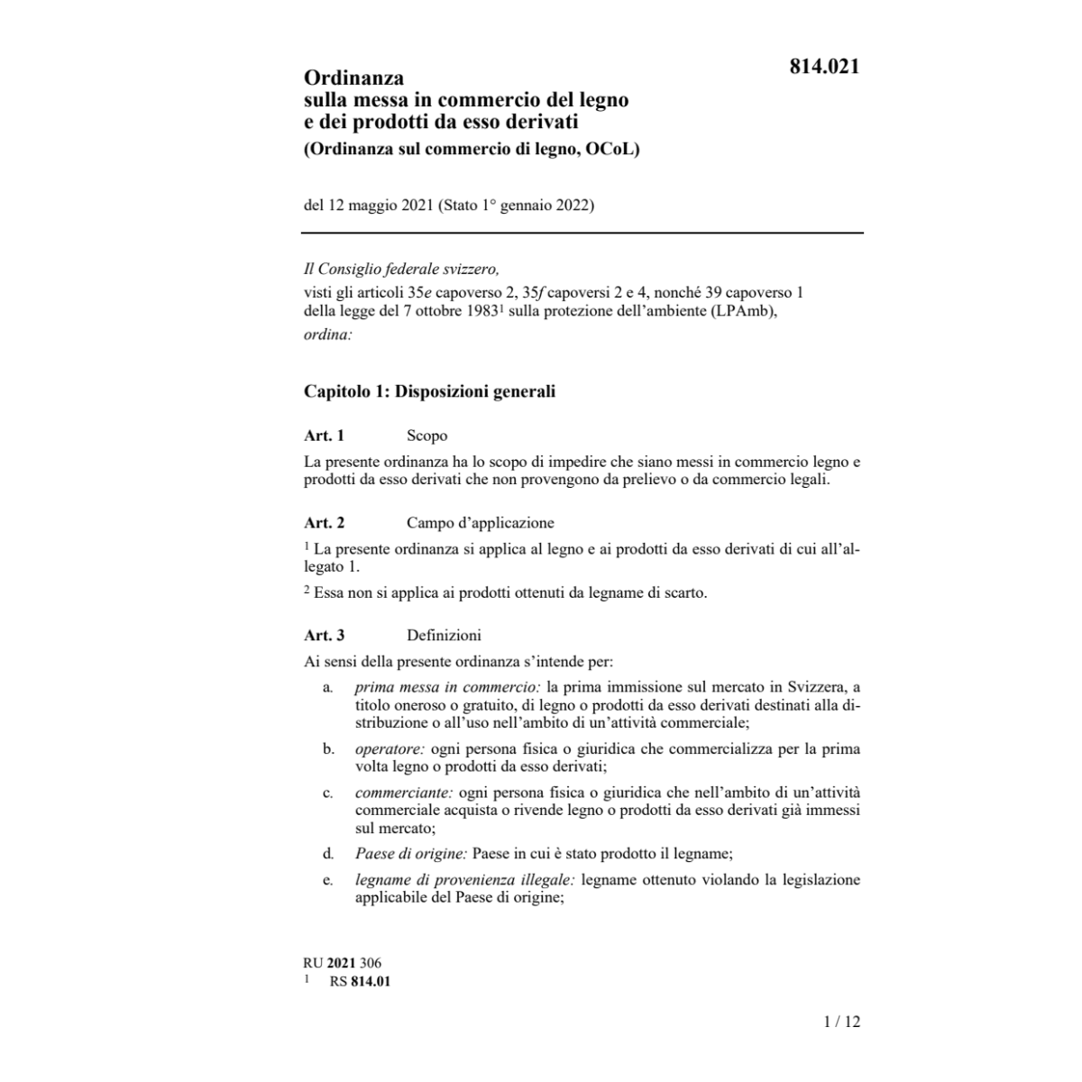 O sul commercio di legno (OCoL)