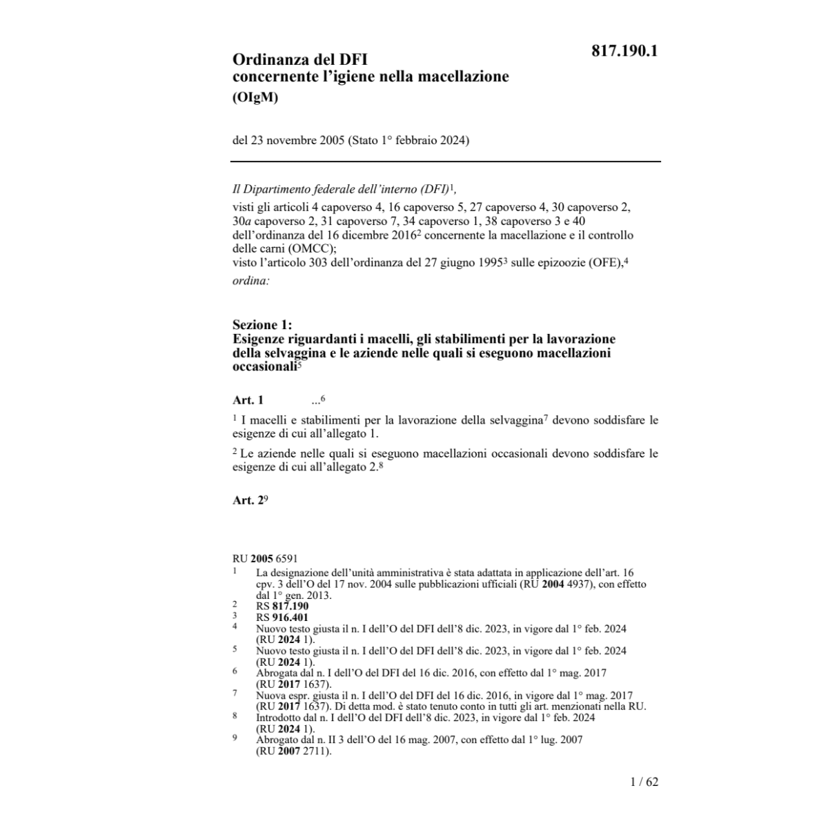 O l'igiene macellazione OIgM
