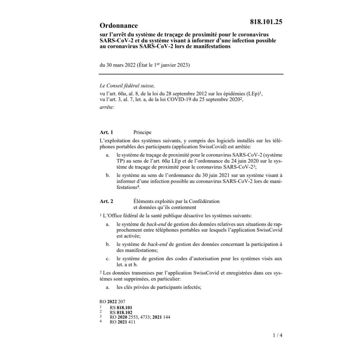 O (Covid-19) système traçage proximité