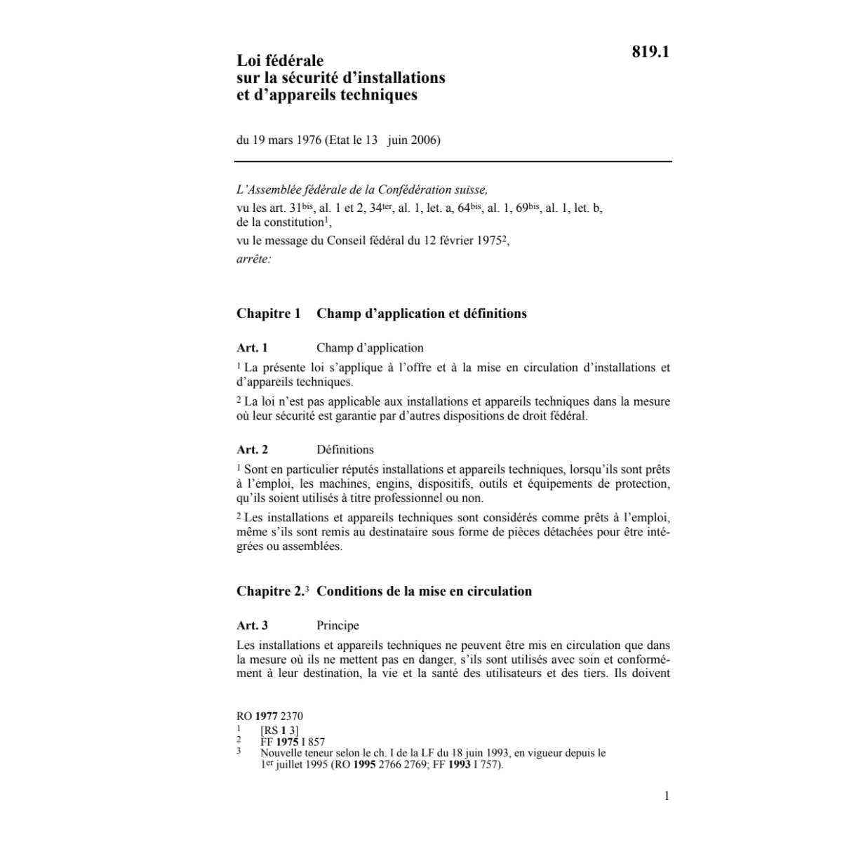 LF, appareils techniques, sécurité, LSIT