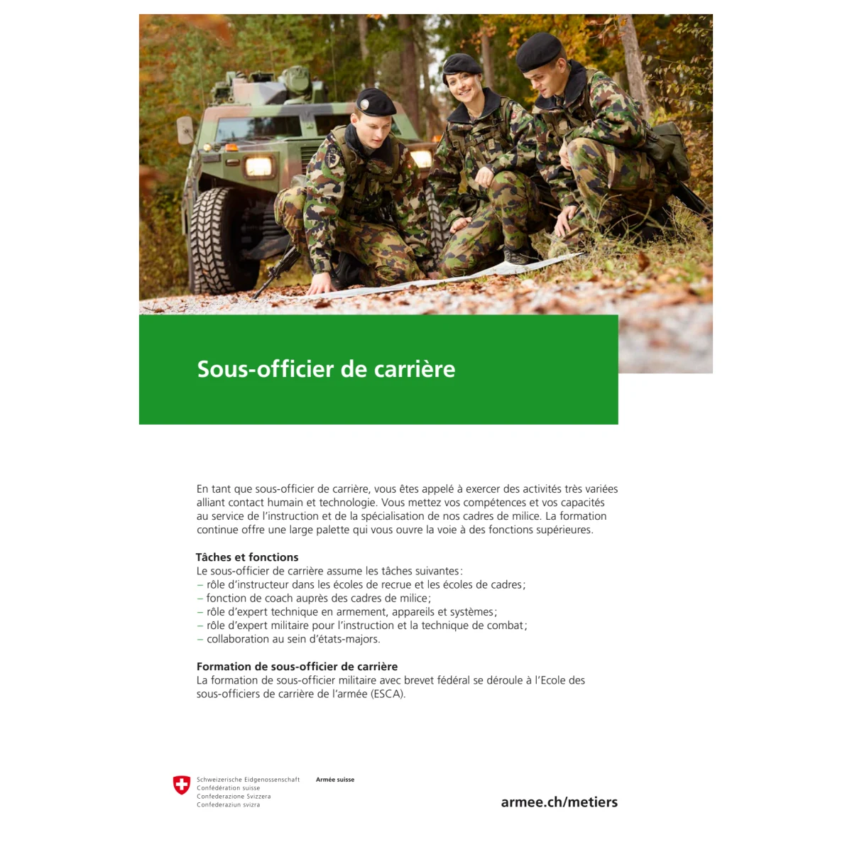 DDPS - Sous-officier de carrière