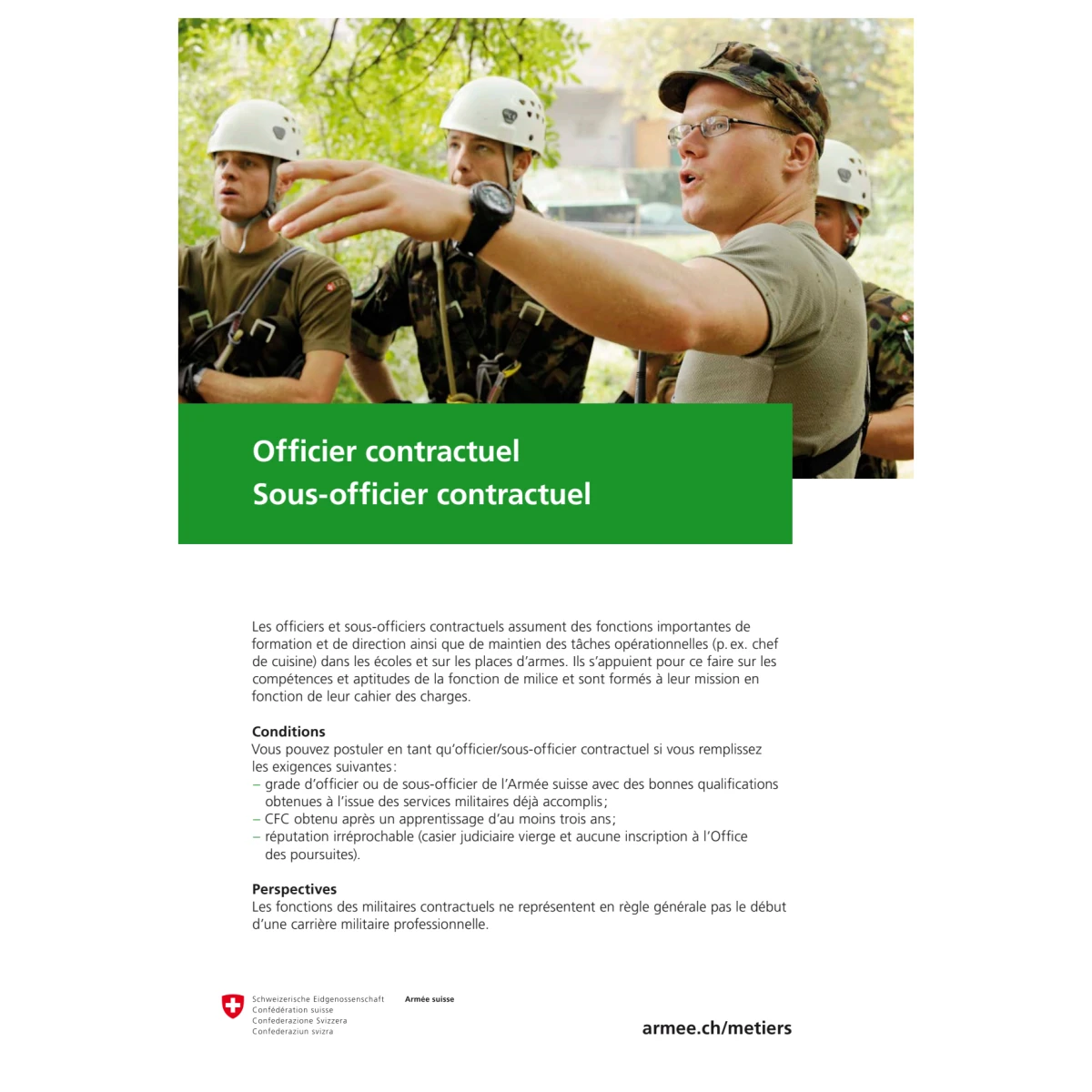 DDPS - Militaire contractuel