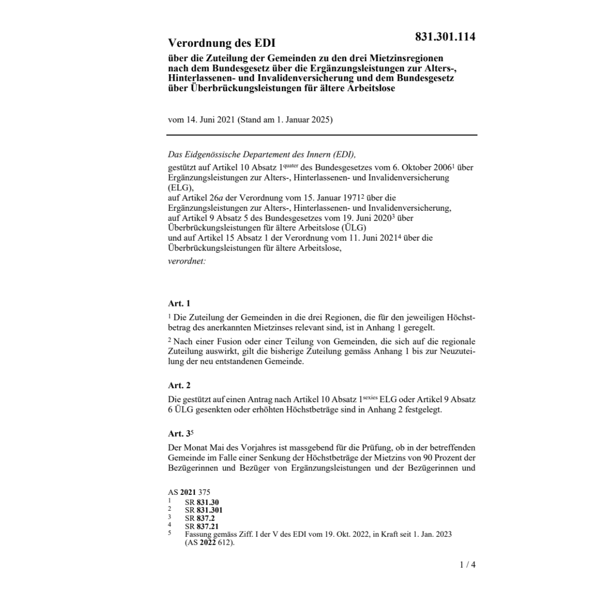 V EDI Zuteil. Gemeinden Mietzinsregionen