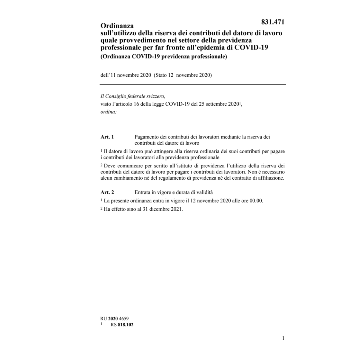 O (COVID-19) previdenza professionale