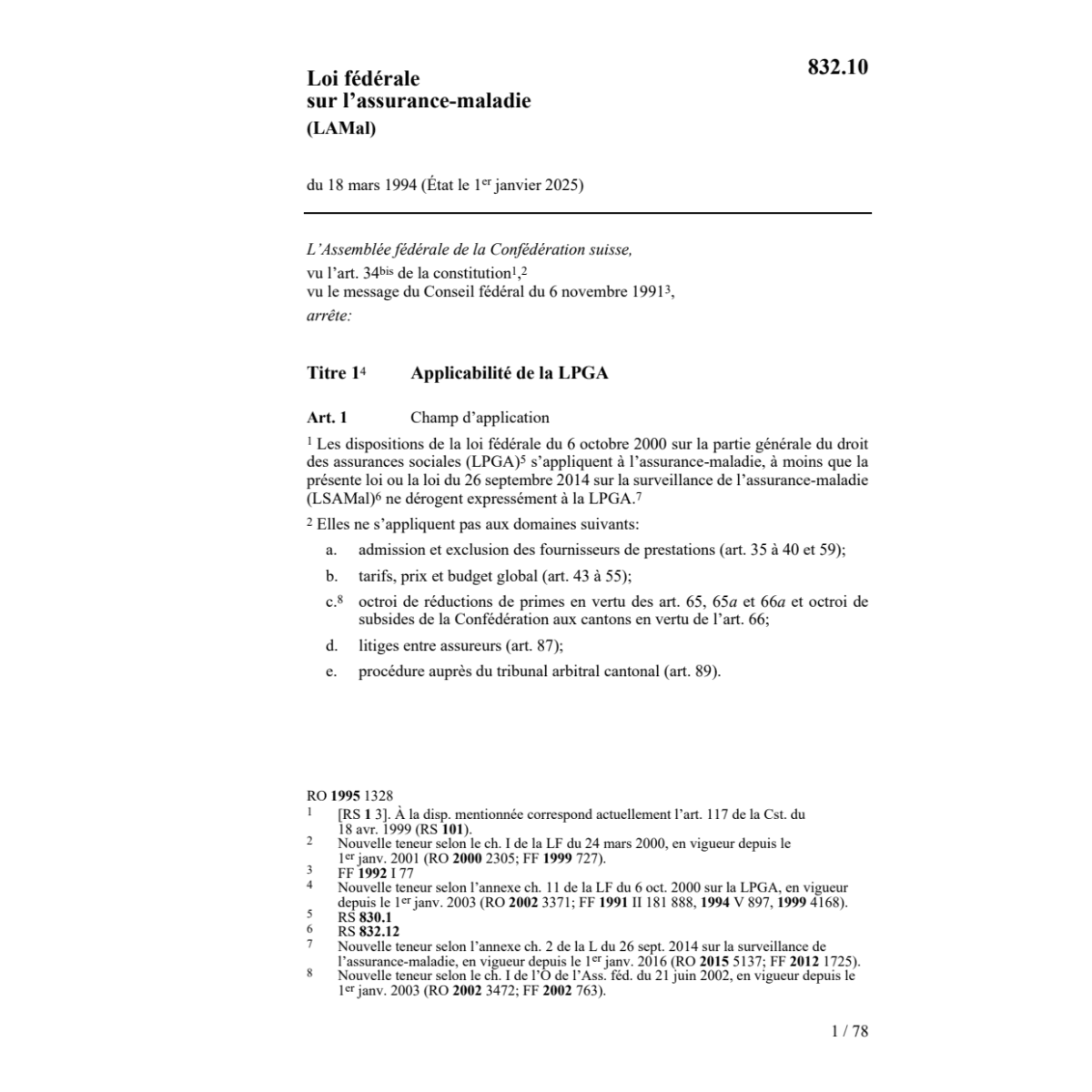 LF assurance-maladie, LAMal