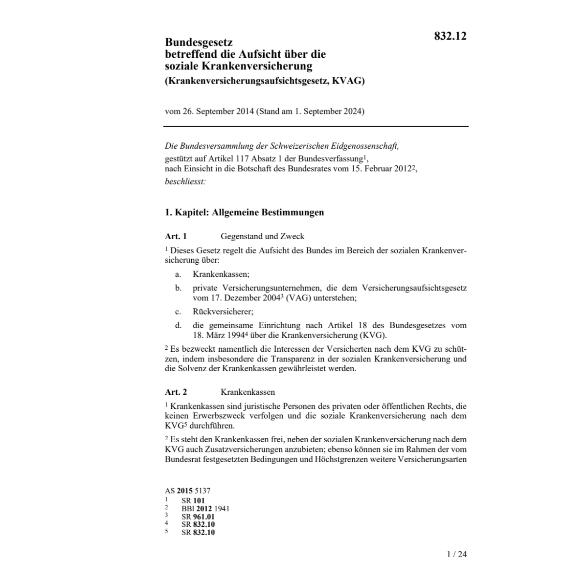 Krankenversicherungsaufsichtsgesetz,KVAG