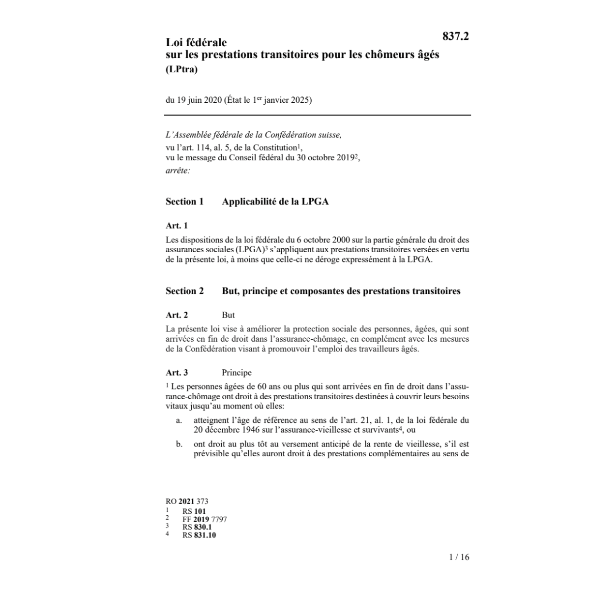Lf 19.06.21 prest. transit. chômeurs âgé
