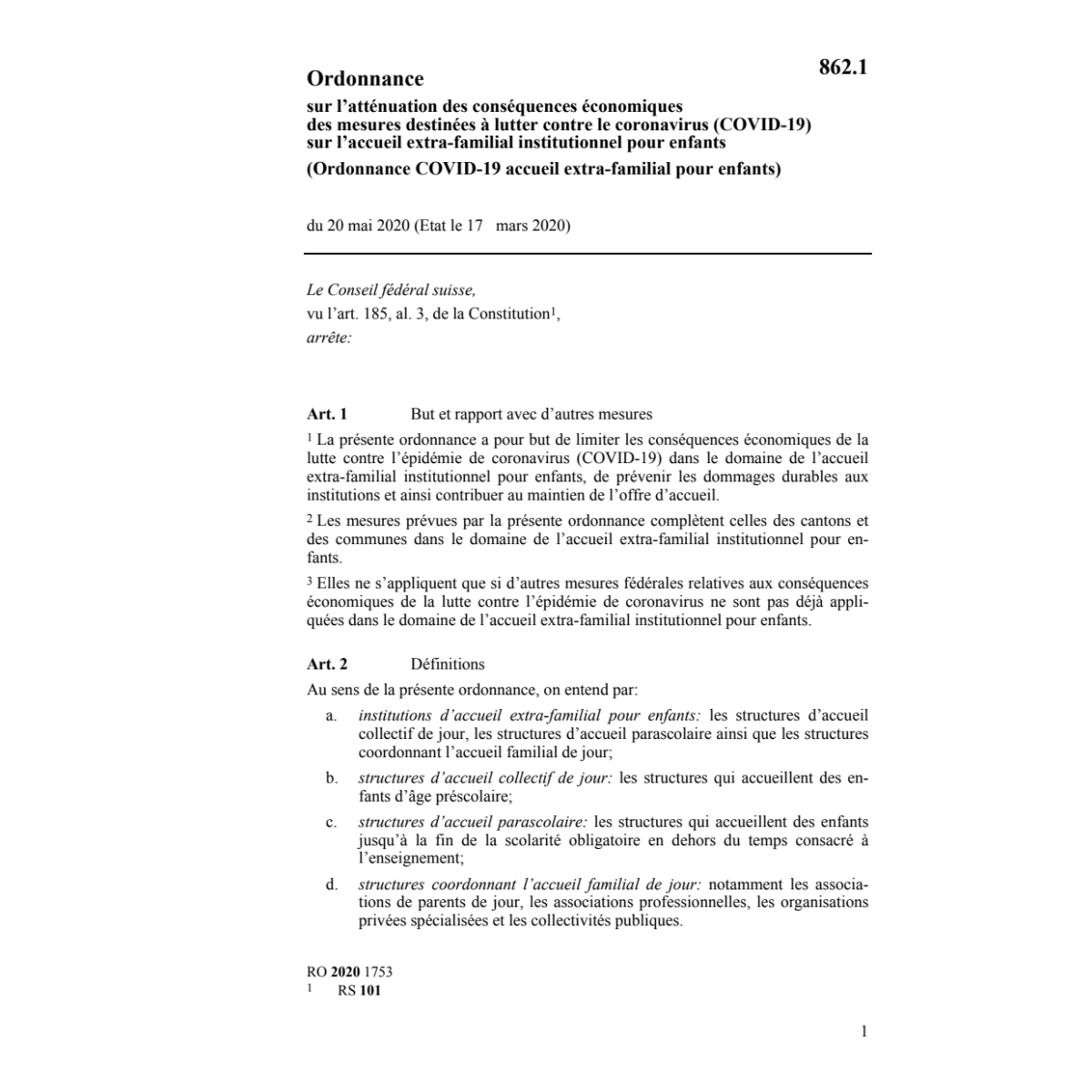 O COVID-19 extra-familial enfants