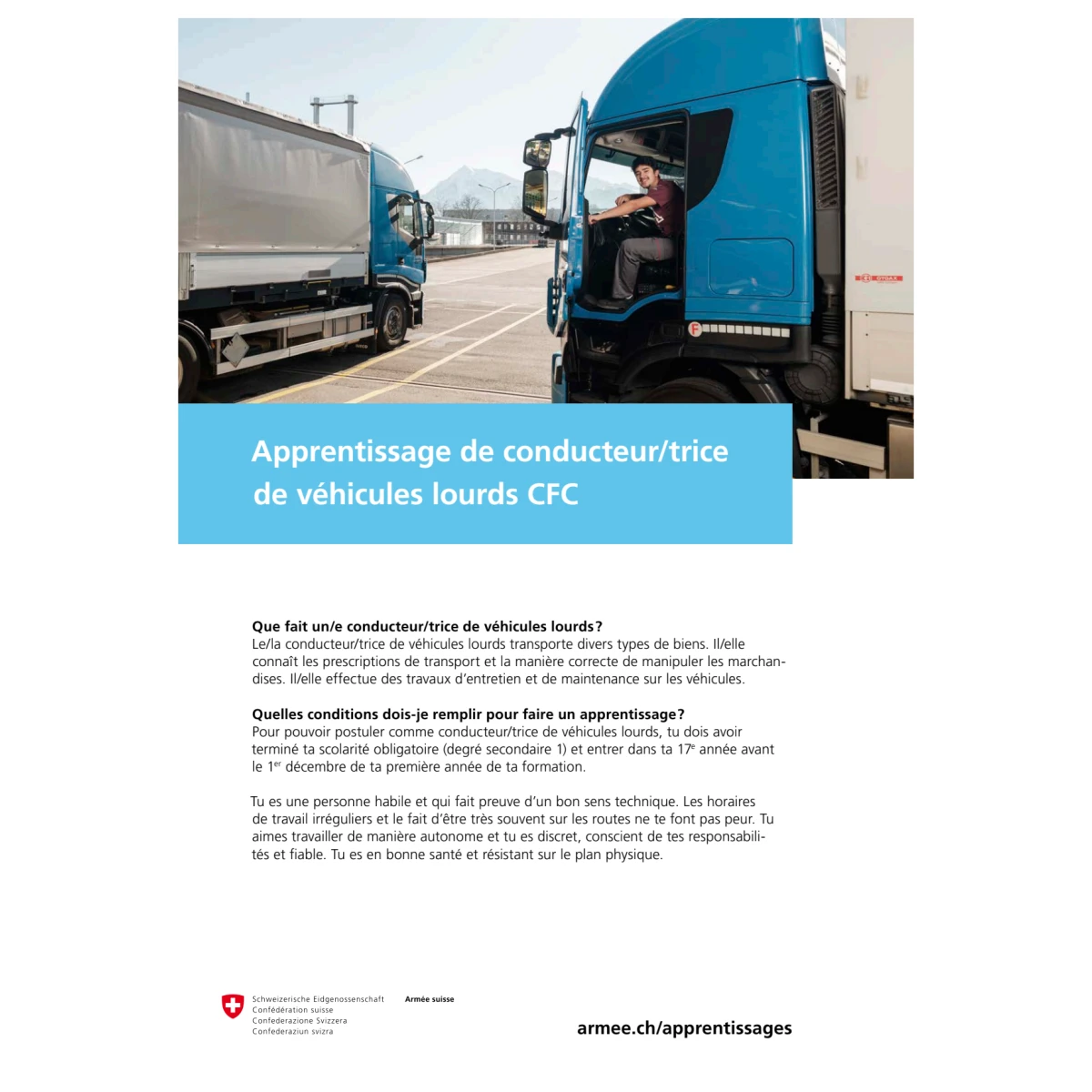 DDPS - Appr véhicules lourds CFC