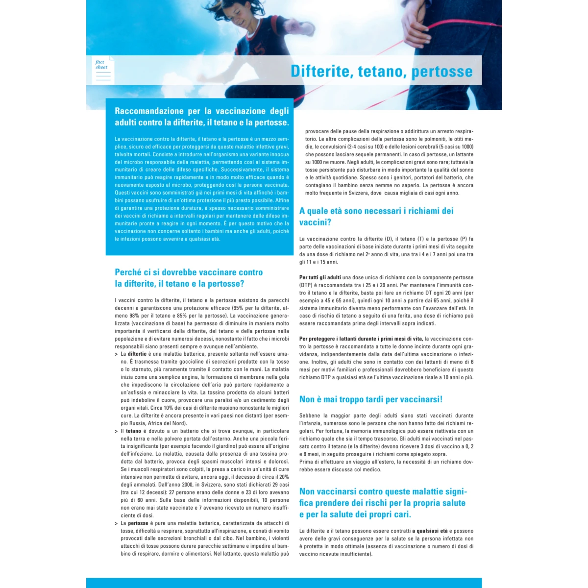 Bloc. da 50 Factsheet Difterite (adulti)