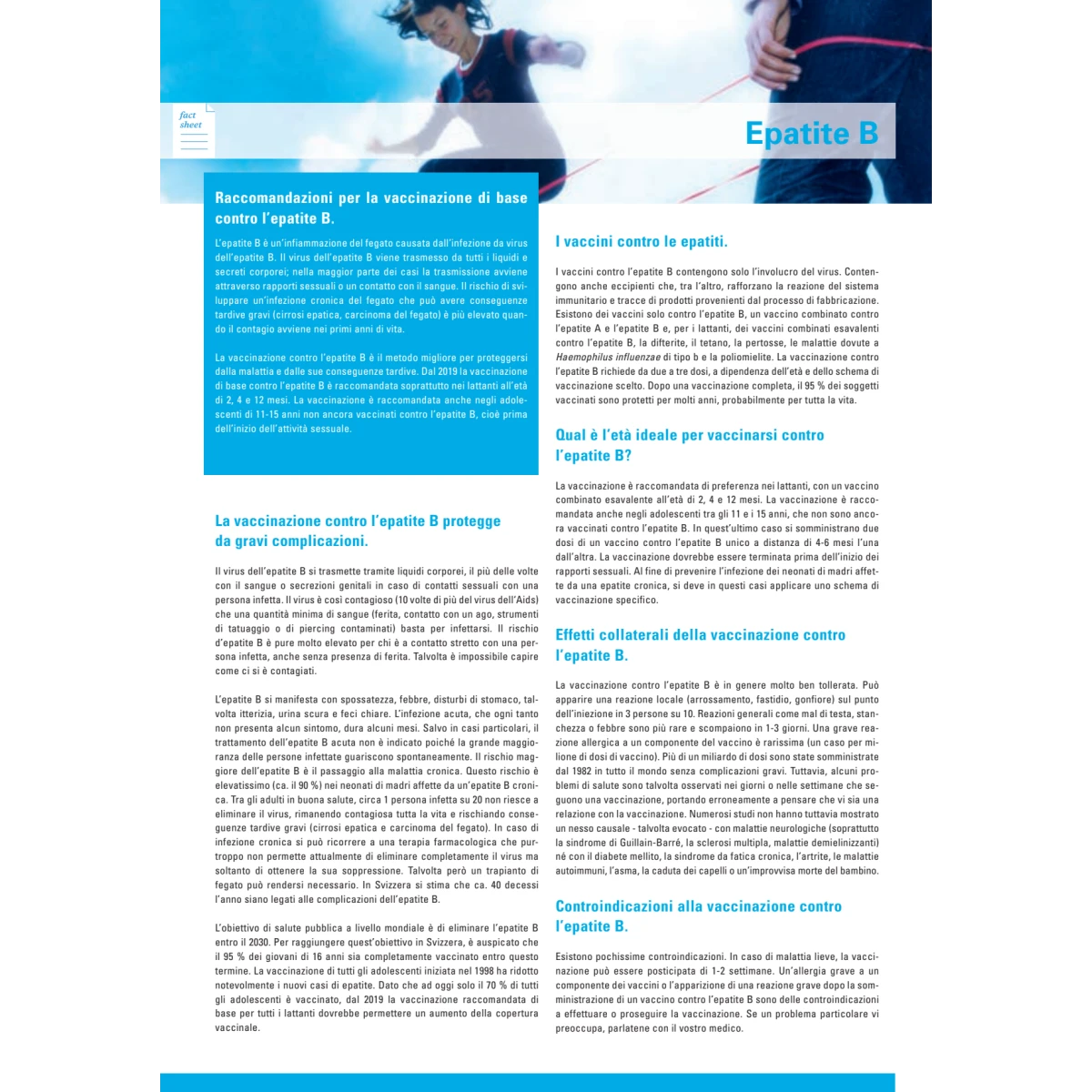 Blocco da 50 Factsheet Epatite B