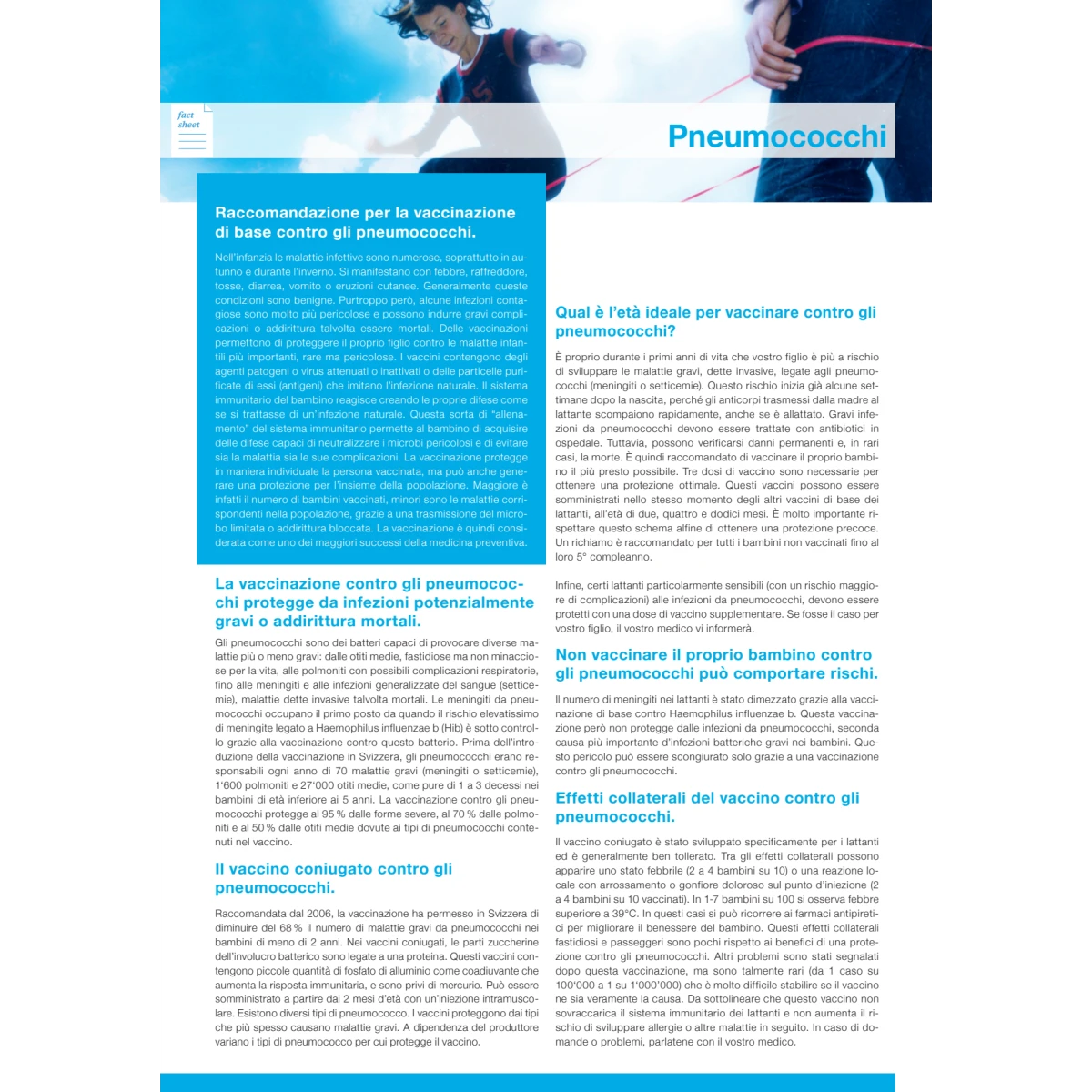 Blocco 50 Factsheet Pneumococchi