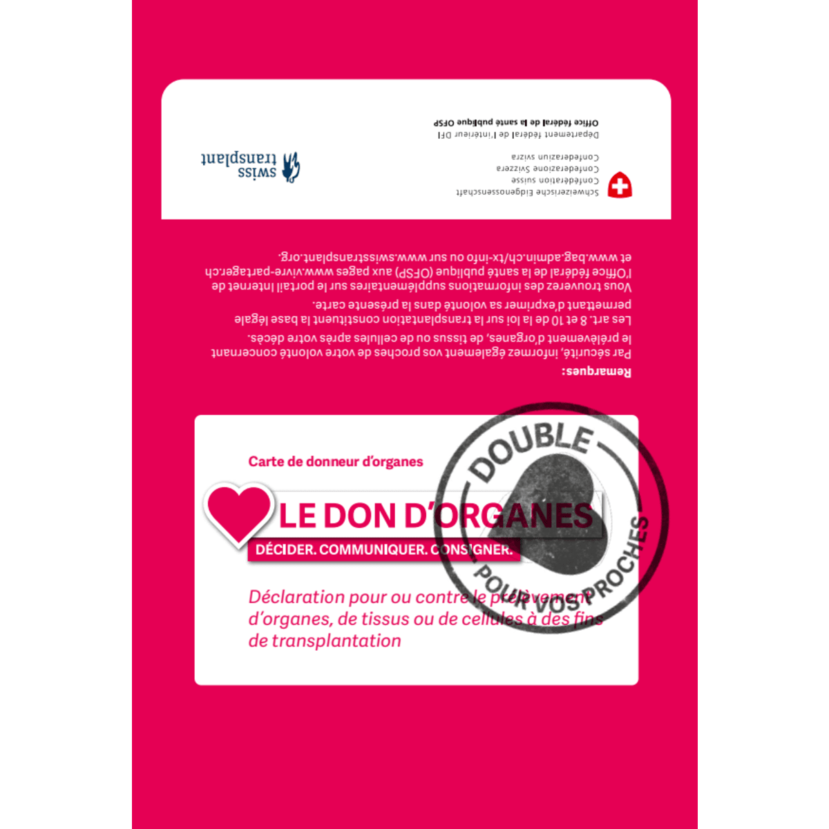 Carte de donneur et brochure