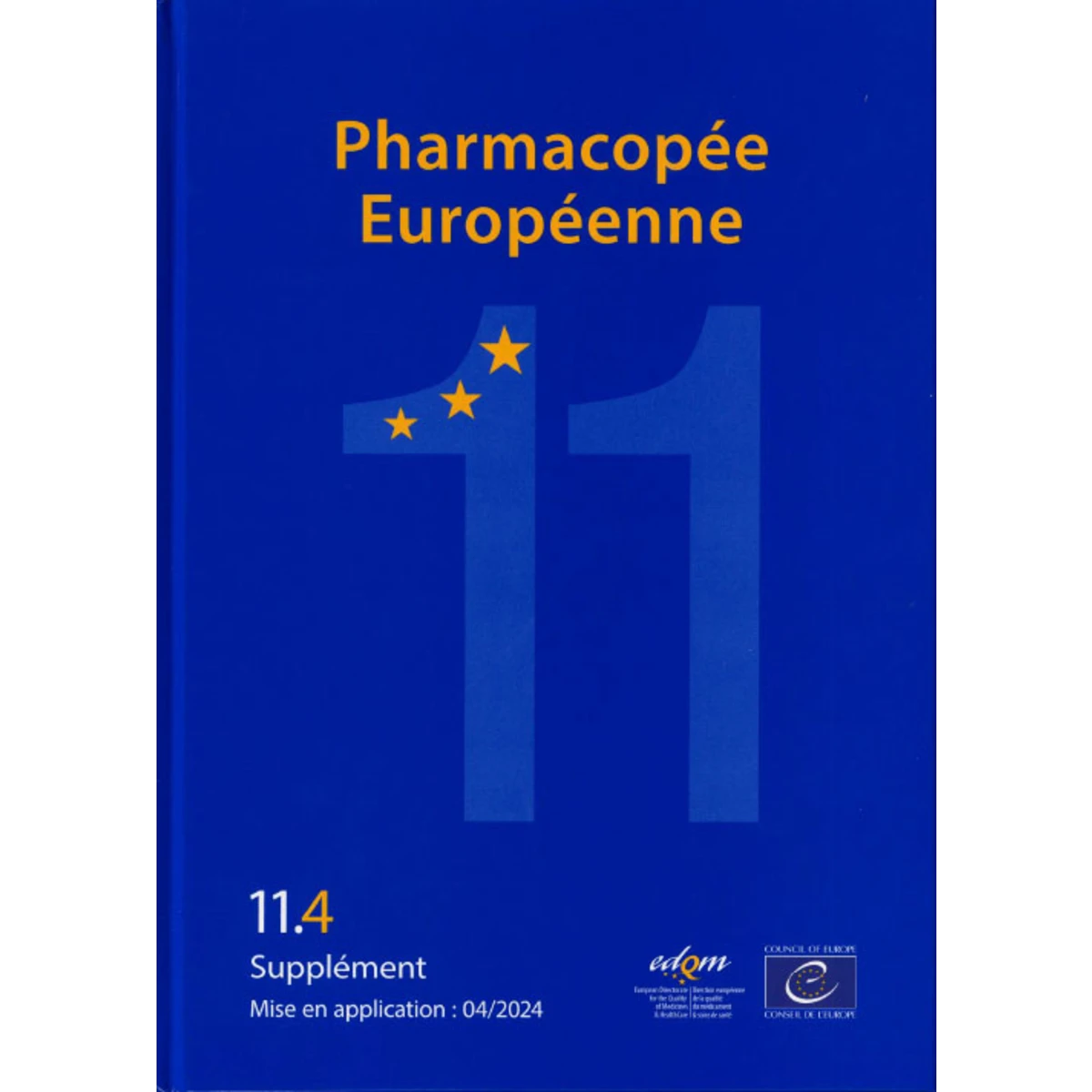 Pharmacopée Europ. 11, Suppl. 11.4 livre