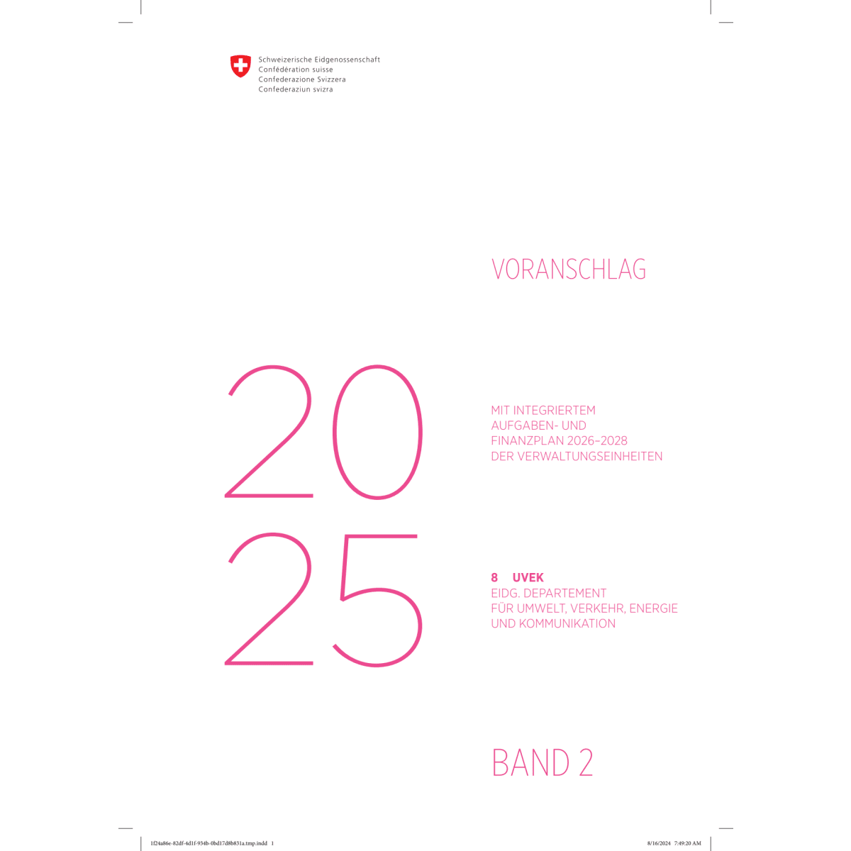 Voranschlag 2025 - 8 UVEK
