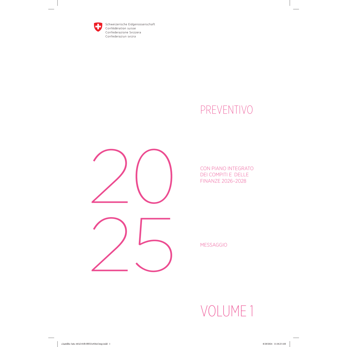 Preventivo 2025 - Messaggio