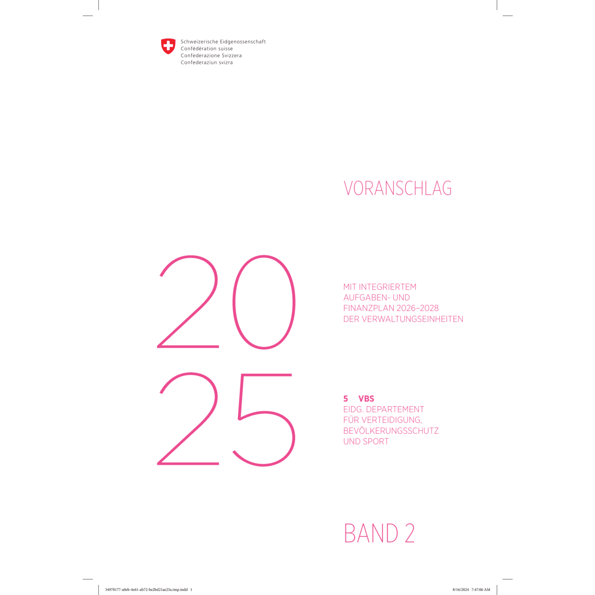 Voranschlag 2025 - 5 VBS