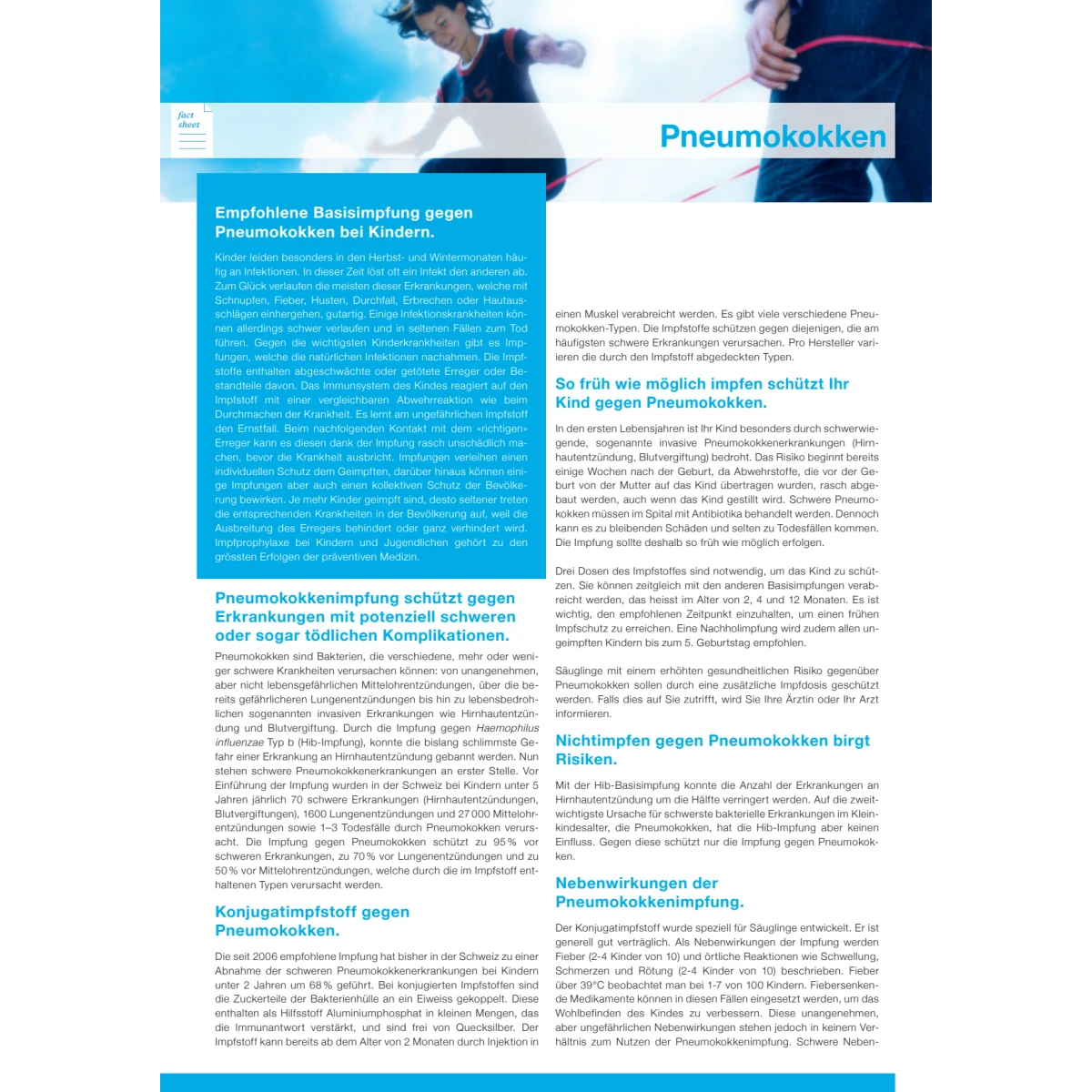 Block à 50 Factsheet Pneumokokken