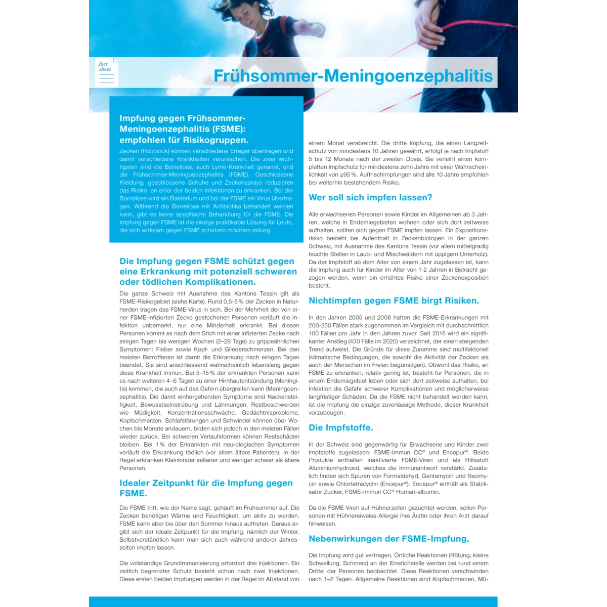 Block à 50 Factsheet Zeckenenzeph.(FSME)