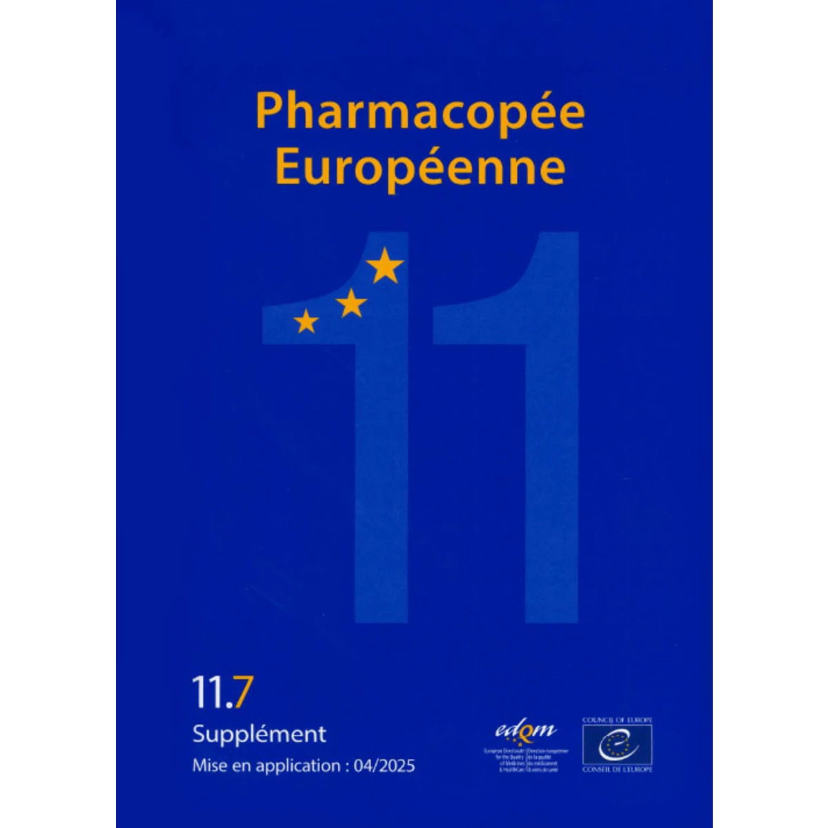 Pharmacopée Europ. 11, Suppl. 11.7 livre