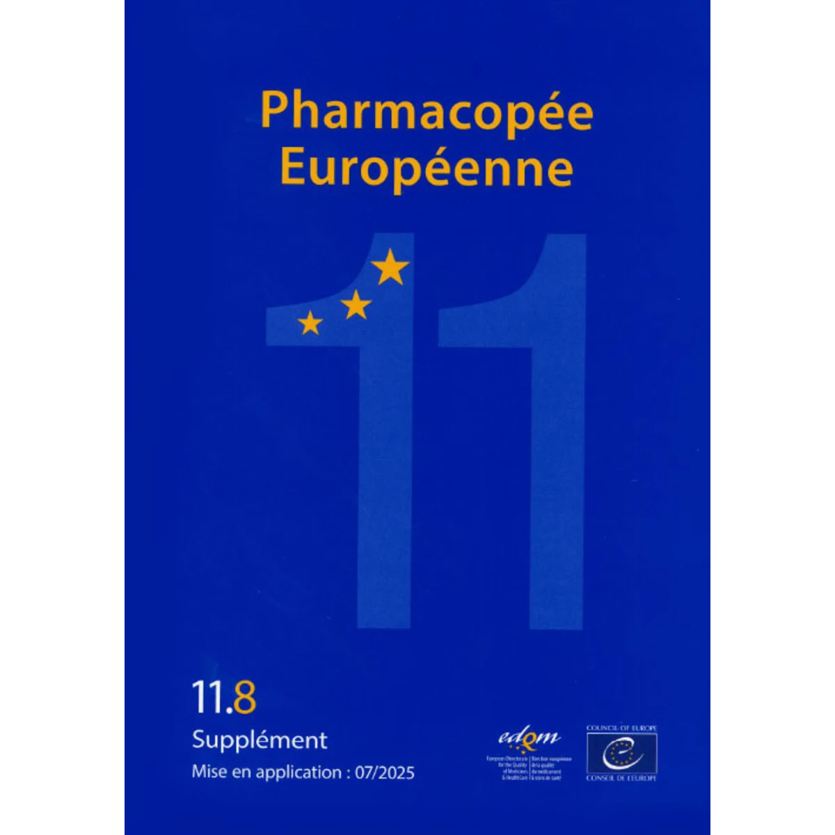 Pharmacopée Europ. 11, Suppl. 11.8 livre