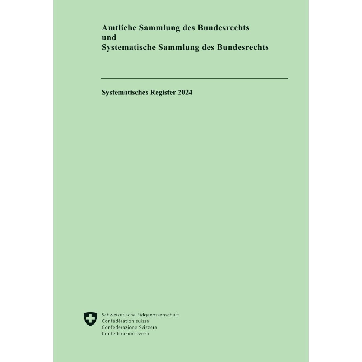 Systematisches Register SR + AS 2024
