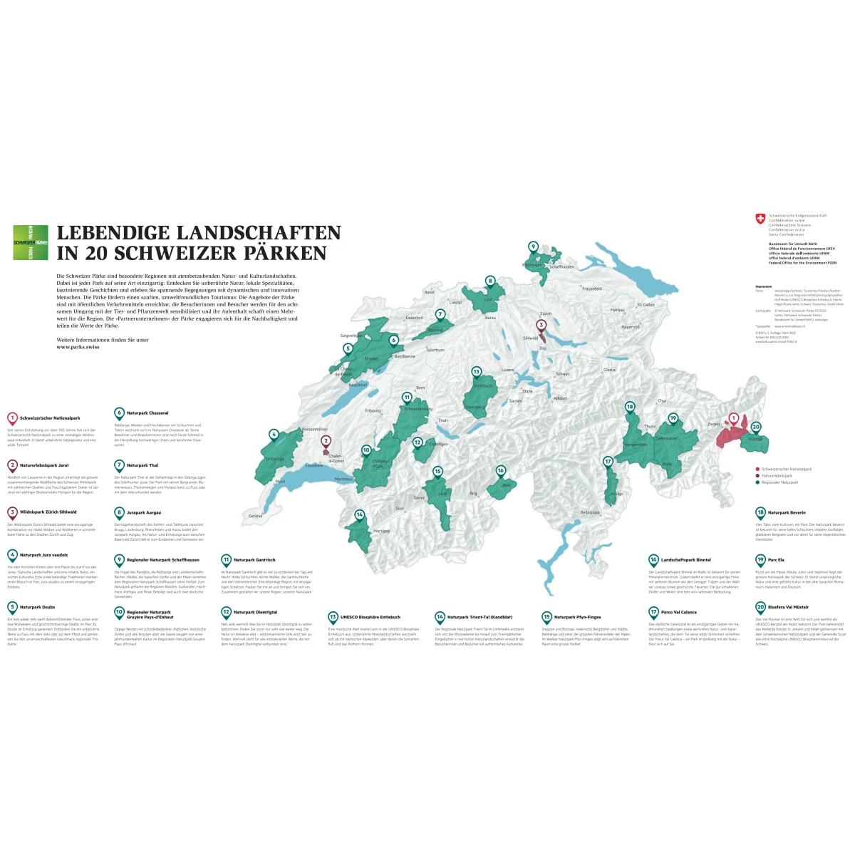 Infokarte Schweizer Pärke 2025