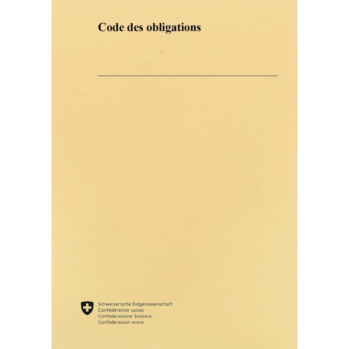 Code des obligations, CO, 1.1.2026