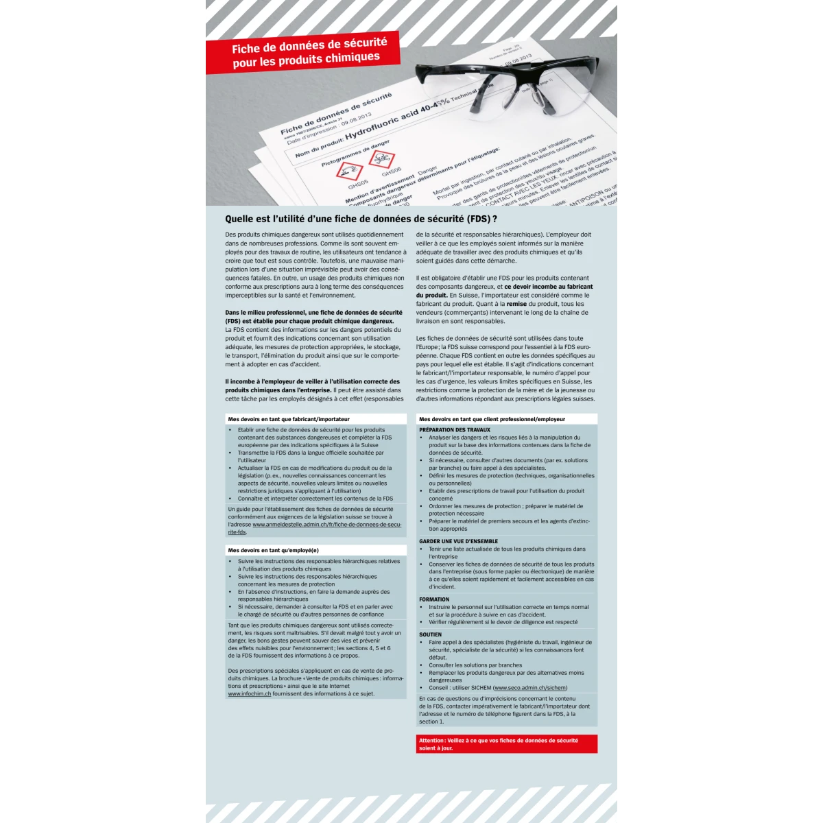 Fiche données sécurité prod. chimiques