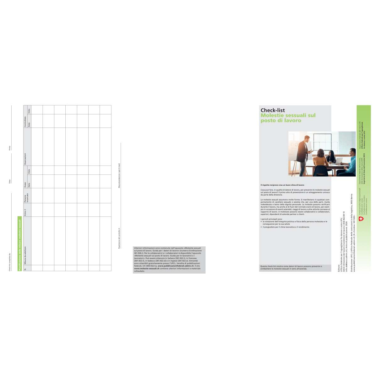 Check-list Molestie sessuali