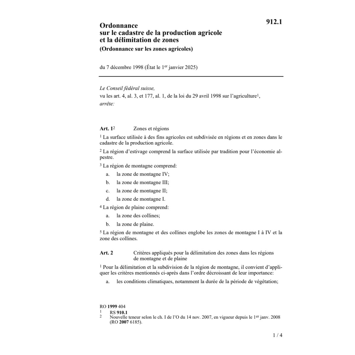 O cadastre production agricole