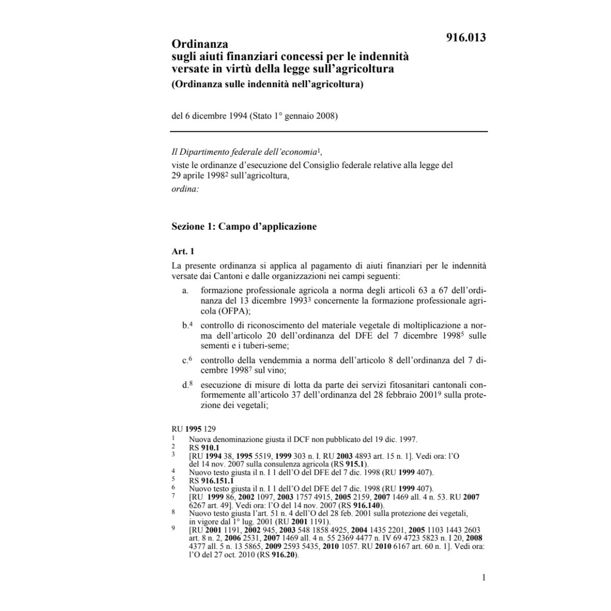 O aiuti finanziari legge agricoltura