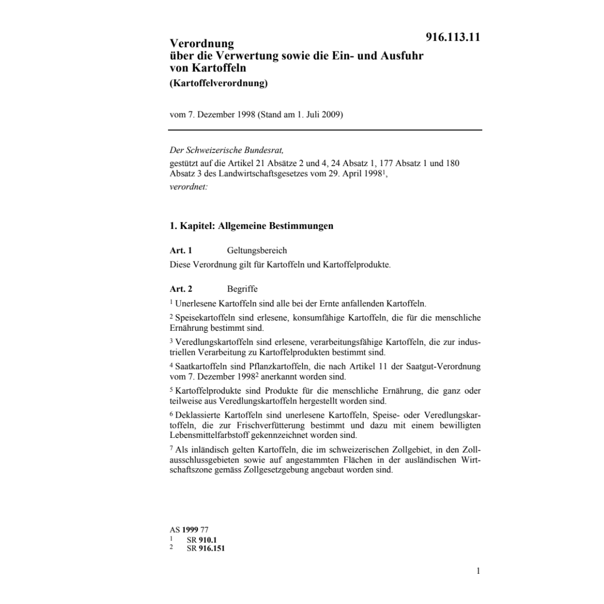 Kartoffelverordnung