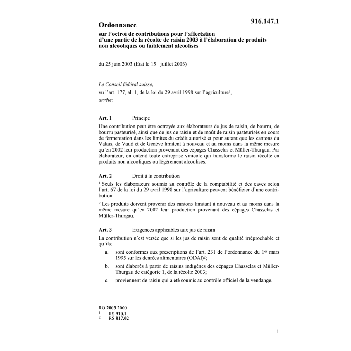 O contributions récolte raisin 2002