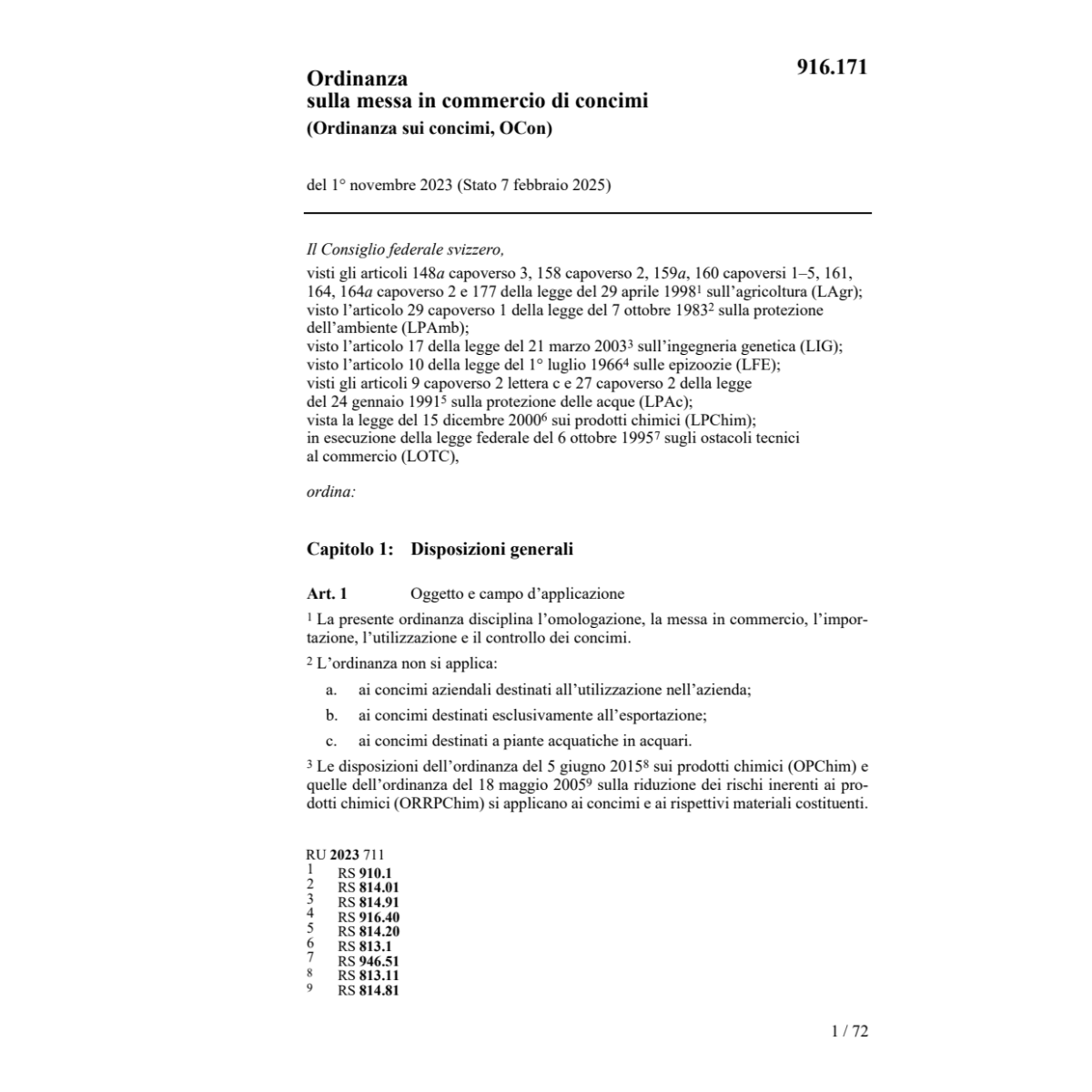 O sulla messa in commercio concimi OCon