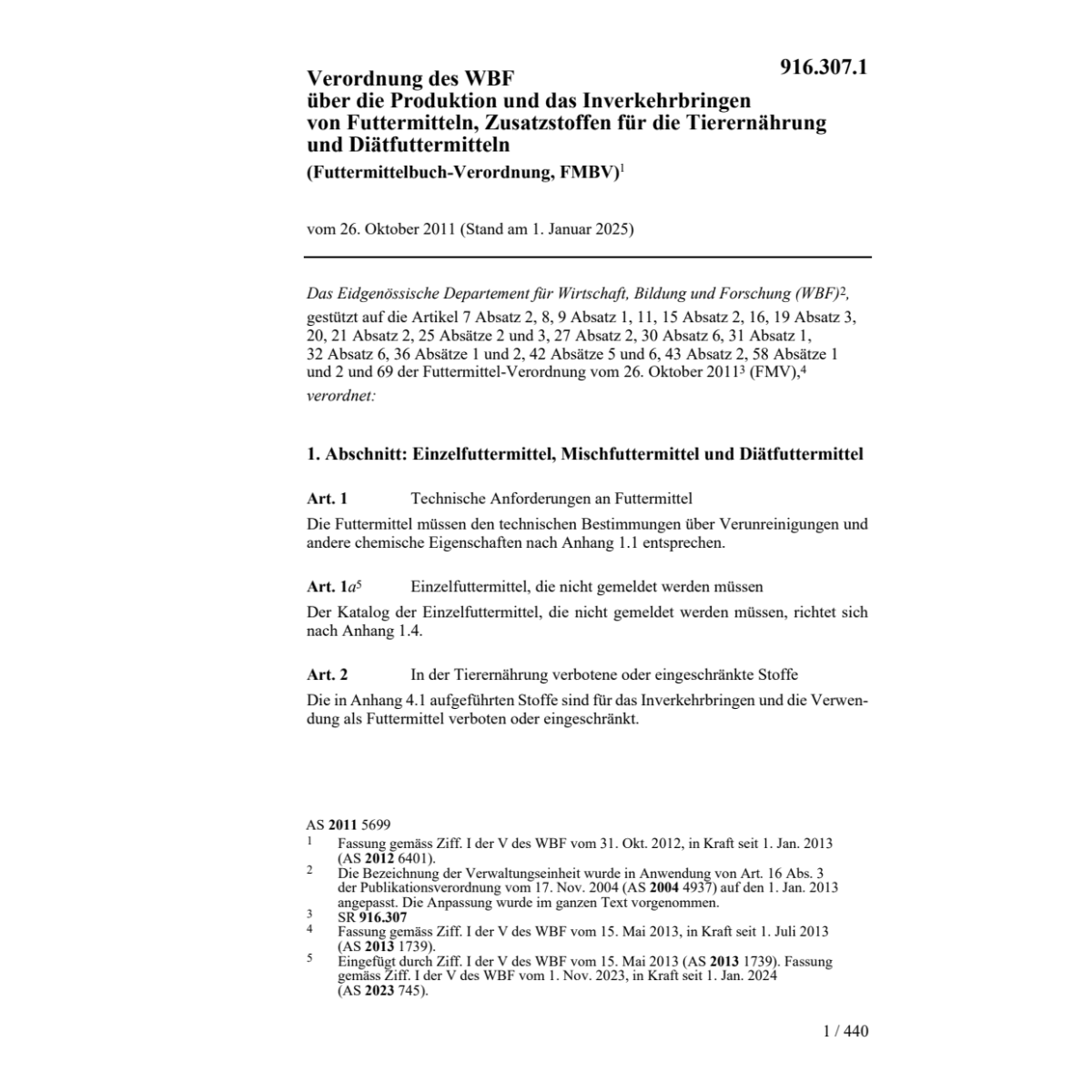 Futtermittelbuch-Verordung, FMBV