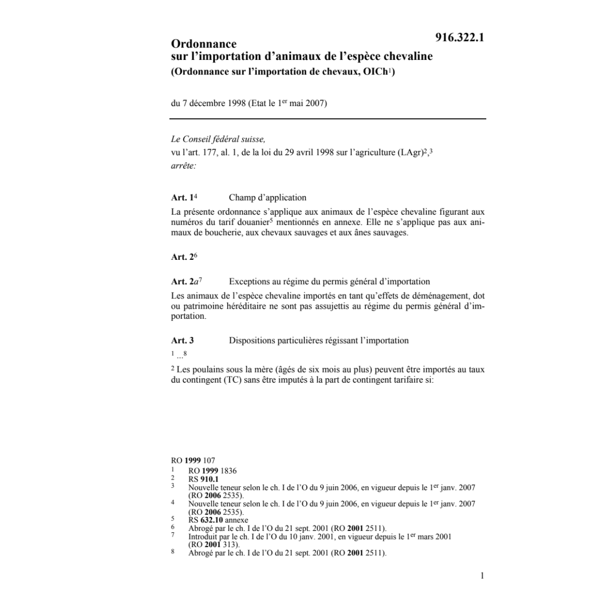 O sur les chevaux, OIEAC