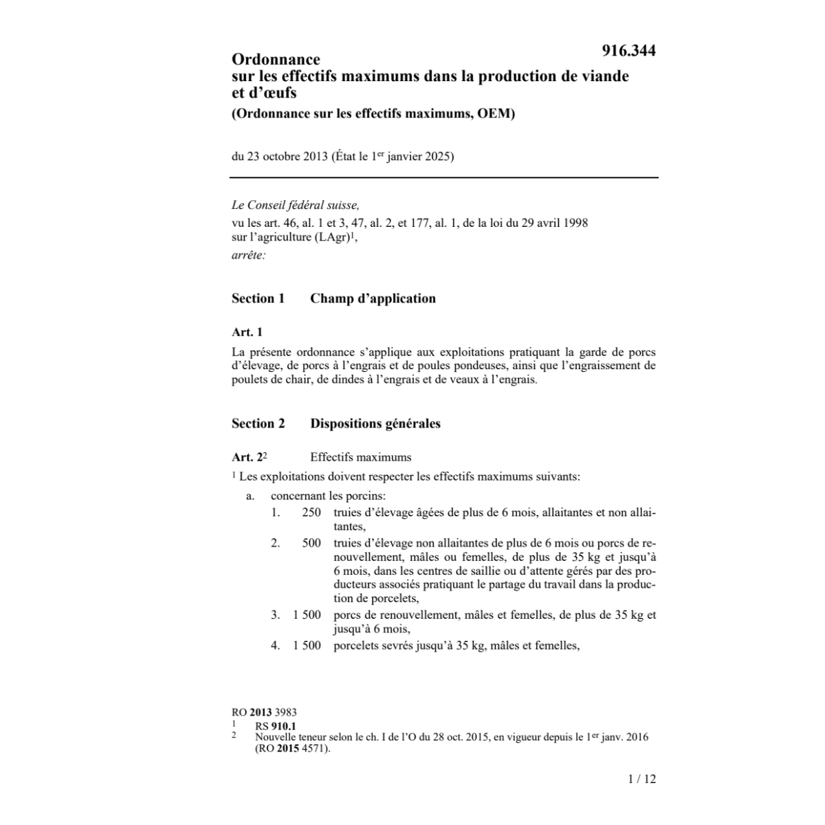 O production de viande et d'oeufs